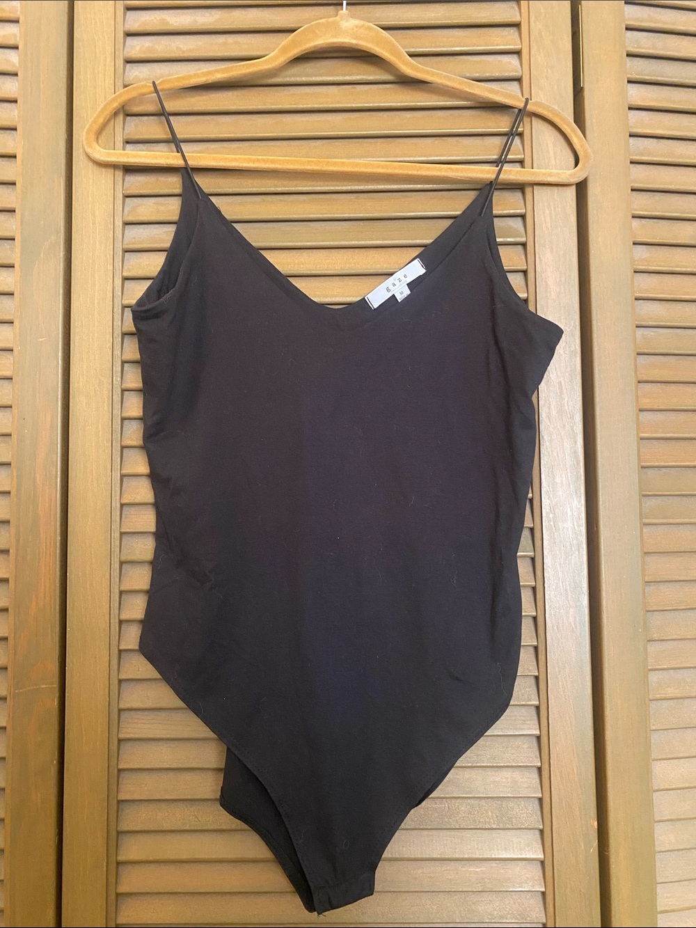 gaze Black Spaghetti Strap Bodysuit